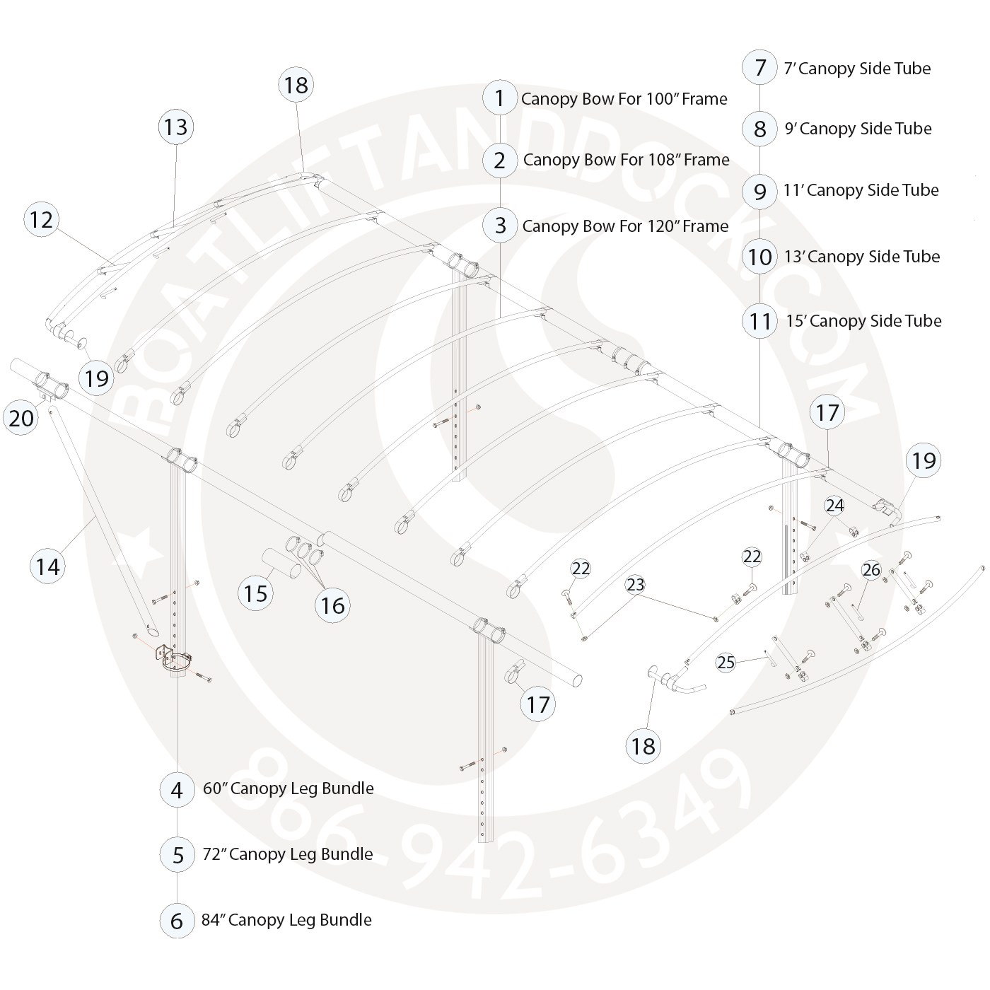 LSP Canopy Frame Parts Diagram