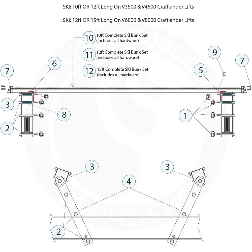 CraftLander Ski Bunk Parts Diagram