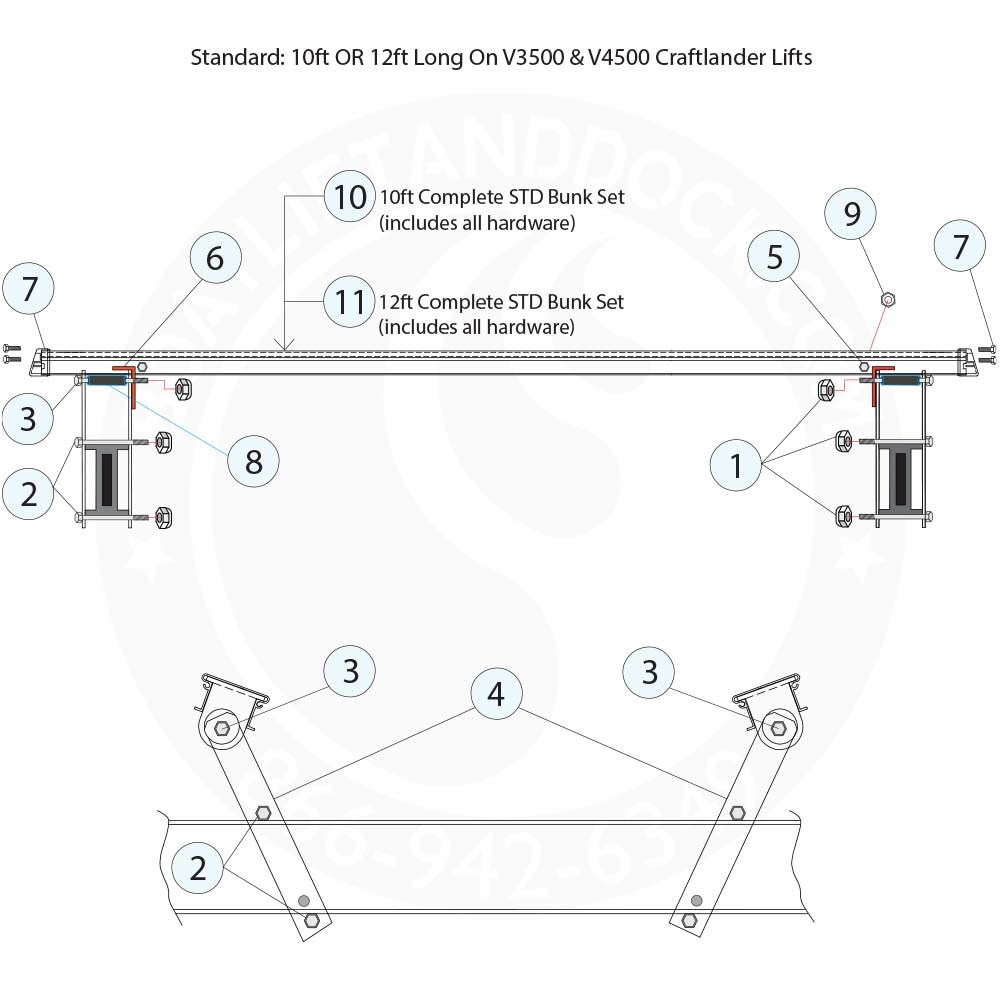 CraftLander Standard Bunk Parts Diagram