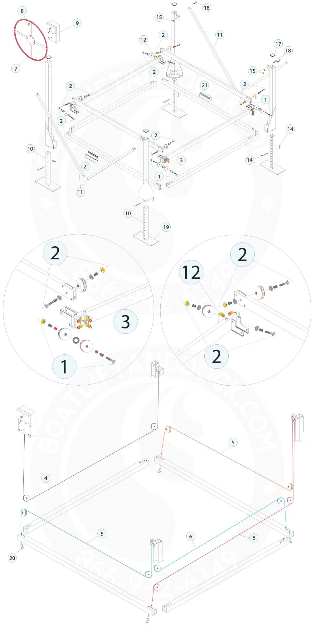 Lakeshore B-Series LSV30/40120 Straight-Cradle Parts Diagram