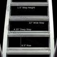 Step Dimensions of ShoreMaster 6 Step QC Dock Stair with Handrail