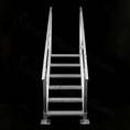 Assembled ShoreMaster 6 Step QC Dock Stair with Handrail