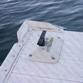 Installed White Flip-Up Dock Cleat