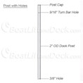 4 x 2" OD Standard Dock Post - .090" Wall
