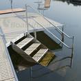 4 Step Aluminum Dock Stair with Handrail