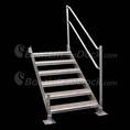 6 Step Aluminum Dock Stair with Handrail