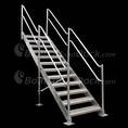 12 Step Aluminum Dock Stair with Dual Handrail