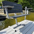 ShoreStation 4 Dock Bench with Pedestal Base - Gra