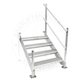 4 Step Aluminum Titan Dock Stair w/ Handrail - 3 W