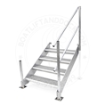4 Step Aluminum Titan Dock Stair w/ Handrail - 3 W