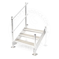 3 Step Aluminum Titan Dock Stair w/ Handrail - 4 W