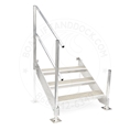3 Step Aluminum Titan Dock Stair w/ Handrail - 4 W