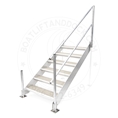6 Step Aluminum Titan Dock Stair w/ Handrail - 4 W