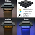 4" x 4" Solar Post Cap Light - Black - 3 LED Color
