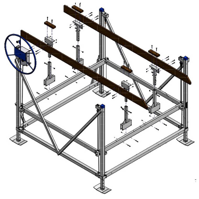 shoremaster pontoon rail kit - straight rack