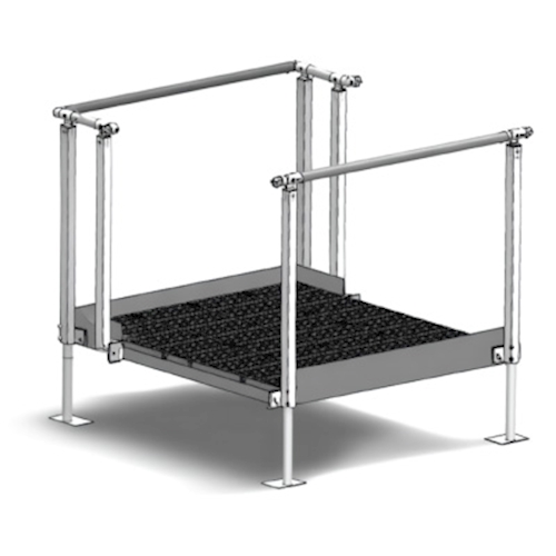 QRamp M9 - 4’ x 4’ Straight Resting Platform