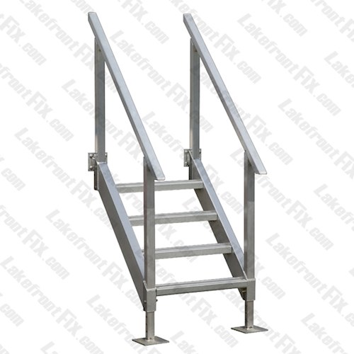 ShoreMaster 4 Step QC Dock Stair with Handrail