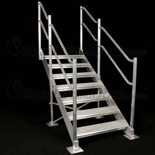 7 Step Aluminum Dock Stair with Dual Handrail