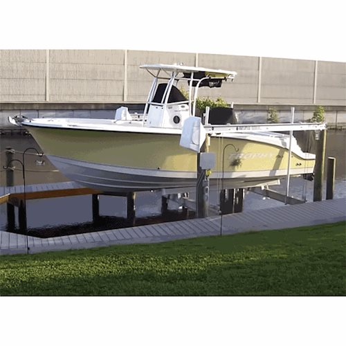 8,000 lb Aluminum Four Post Pile Mount Boat Lift w