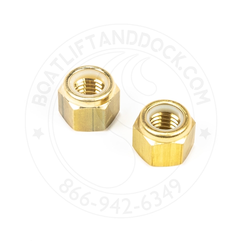 CraftLander 1/2" Nylon Lock Nut - H-NL50-BRASS (2 