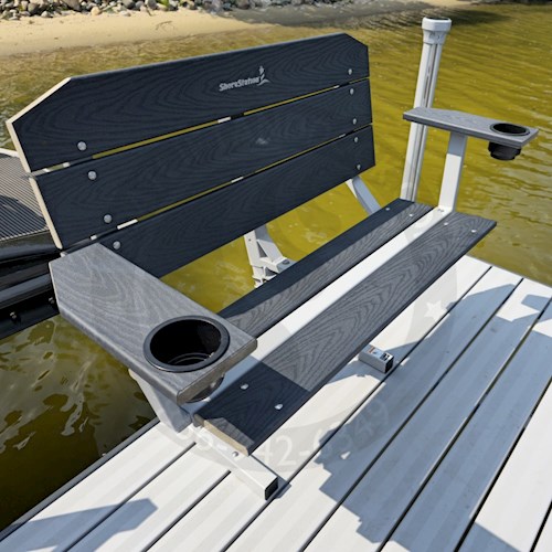 ShoreStation 4 Dock Bench with Pedestal Base - Gra
