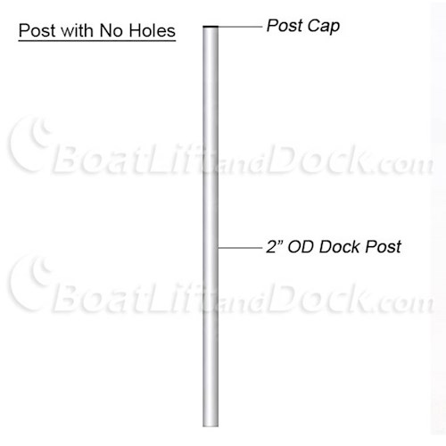 9 x  2" OD Heavy Duty Dock Post - .120" Wall - Cop