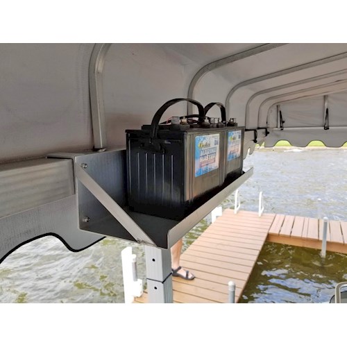 Dual 12V Hanging Boat Lift Battery Tray - Short 3"