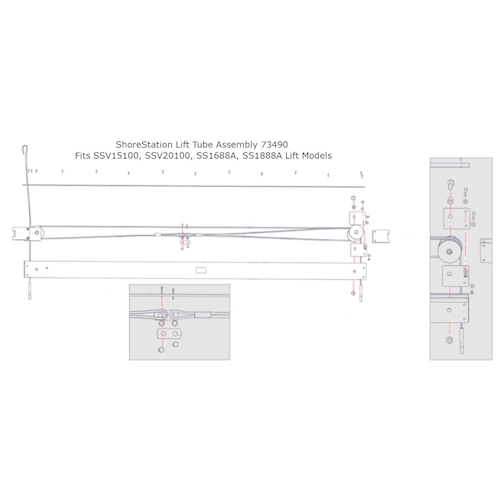 ShoreStation Winch Tube Assembly 15/20100 with Top