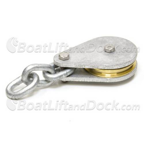 ShoreMaster 3" Brass Pulley Assembly - 3 Link Chain