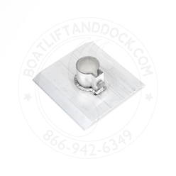 8" x 8" Aluminum Dock Post Base Pad - Fits 2" OD Post 8" x 8" Aluminum Square Base Pad With Bent Edge
