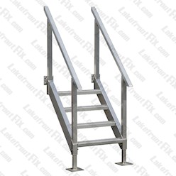 ShoreMaster Aluminum Dock Stairs ShoreMaster 4 Step QC Dock Stair with Handrail
