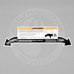 ShoreStation Warning Up Down Spin Wheel Decal - 4850351 ShoreStation Warning Up Down Spin Wheel Decal - 48