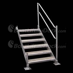 6 Step Aluminum Dock Stair with Handrail