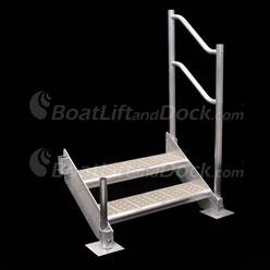 2 Step Aluminum Dock Stair with Handrail