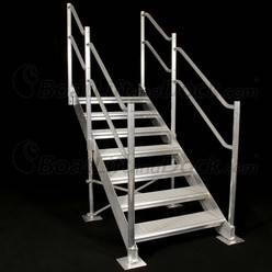 Aluminum Dock Stair with Handrails - 7 Step 7 Step Aluminum Dock Stair with Dual Handrail