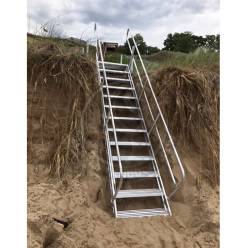 Aluminum 18 Step Stairway with Dual Handrail - 31.25" Width Product