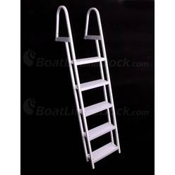 Angled Aluminum Dock Ladder - 5 Step Aluminum Ladder Angled 5 Step