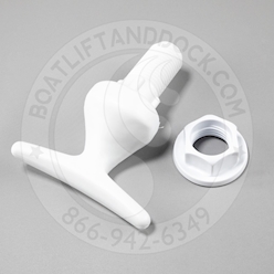 CANDOCK CLEAT WHITE (WHITE NUT INCLUDED) - A0060 CLEAT CANDOCK WHITE (WHITE NUT INCLUDED)