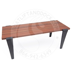 4 Wide IPE Wood Slat Bench Lakefront Outdoor Bench Seat