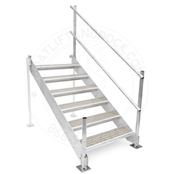 6 Step Aluminum Titan Dock Stair 6 Step Aluminum Titan Dock Stair w/ Handrail - 3 W