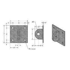 Light Duty  - SINGLE T MALE HL-SM Light Duty Wood Dock Hardware