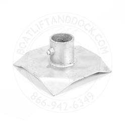 9" x 9" Galvanized Base Pad w/ Bent Corners For 2.5" OD Pipe 9" x 9" Galvanized Base Pad w/ Bent Corners For 2.