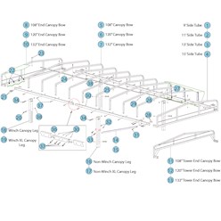 Craftlander High-Top Canopy Frame Parts Diagram CraftLander 3/8" Whiz Nut - H-NS37 (10 Pack)