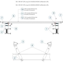 CraftLander Ski Bunk Parts Diagram CraftLander 3/8" X 3-1/2" Bolt- H-B37350-SS (4 Pac
