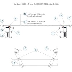 CraftLander Standard Bunk Parts Diagram CraftLander 3/8" X 3-1/2" Bolt- H-B37350-SS (4 Pac
